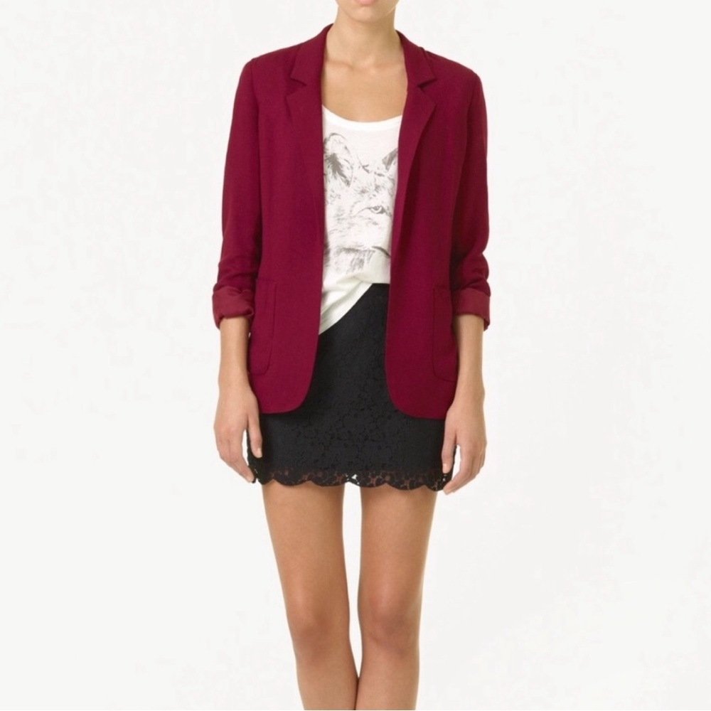 Aritiza Burgundy Talula Kent Blazer